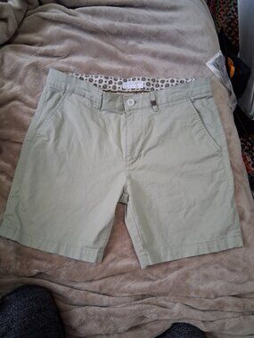 Denim & Flower Ricky Singh Men's Khaki Green Chino Shorts Size 32